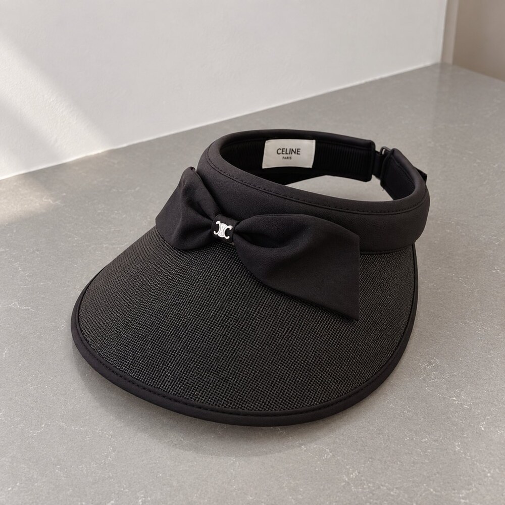 CELINE Triomphe Black Bow Sun Visor - Picture 4 of 6
